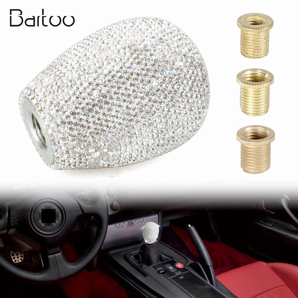 Shift Knob Shifter Car Gear Lever Head Rhinestone Bling Diamond for MT/AT