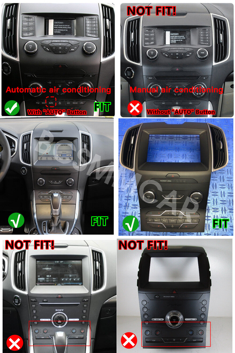 Fit for Ford Edge 2015-2022 Car Stereo Radio Touch Screen Wifi Bluetooth GPS
