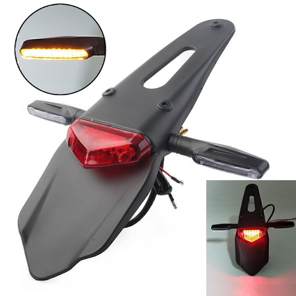 Motorcycle Universal LED Rear Fender Brake Tail Light Turn Signal Dirt Off-road