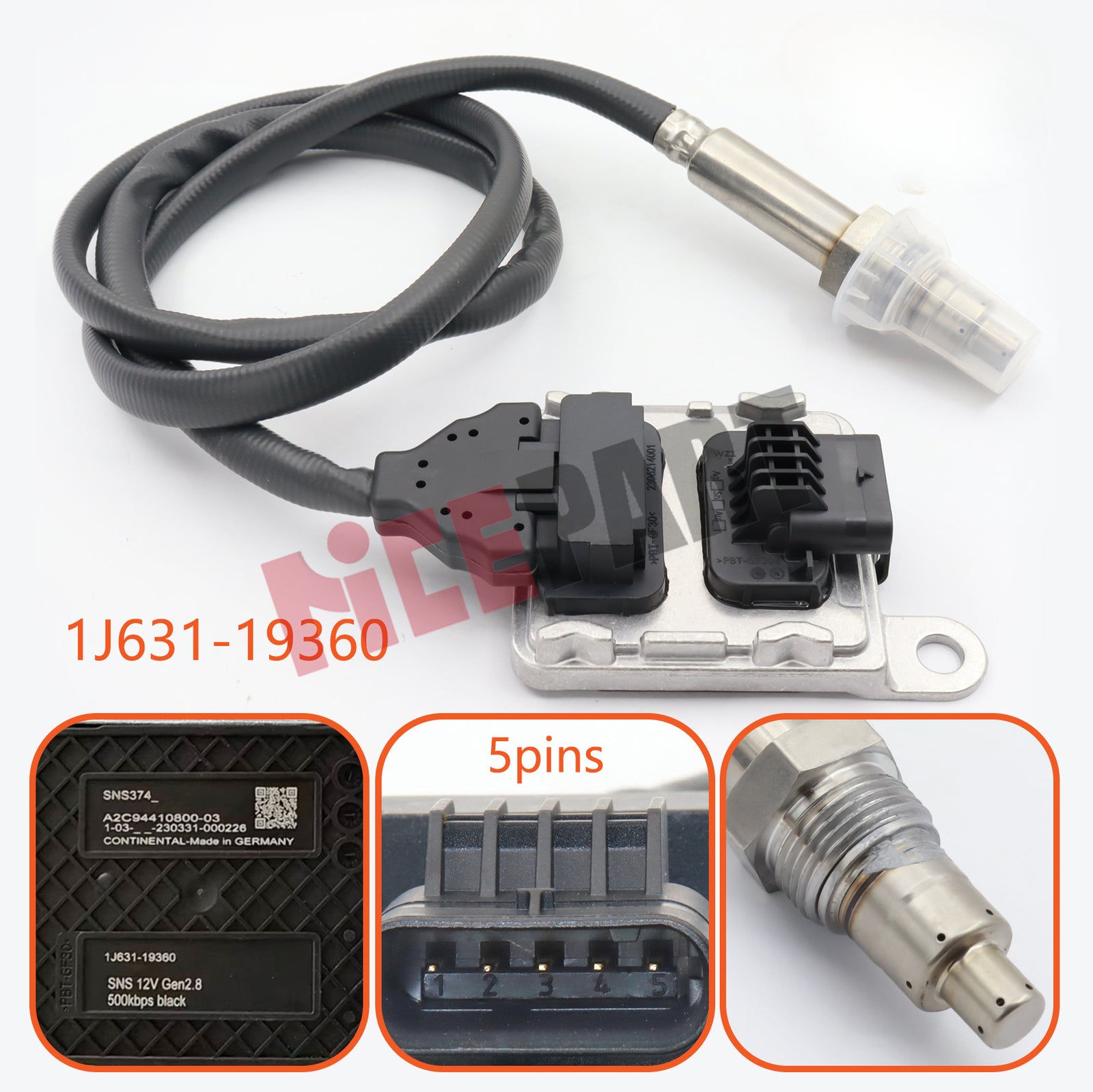Nitrogen Oxide Nox Sensor 1J63119360 compatible Kubota M6-111DTC/131DTC SVL95-2S