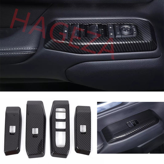 Window Lift Switch Button Trim For Toyot@ for Land Cruiser LC250 24+ABS Carbon Fiber