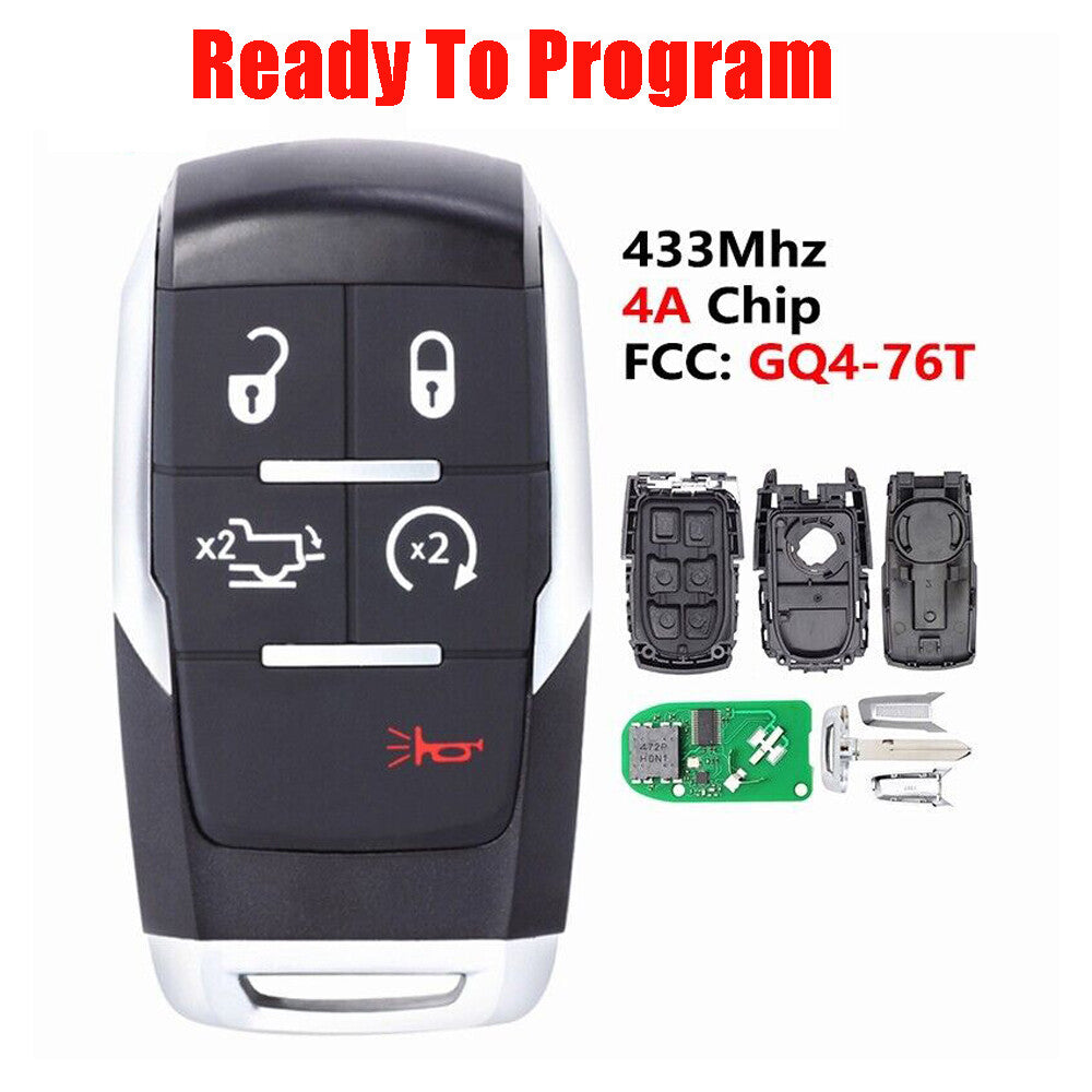 2-Piece GQ4-76T Remote Control Keychain for Ram 2500 3500 4500 5500 (2019-2023) 68375456