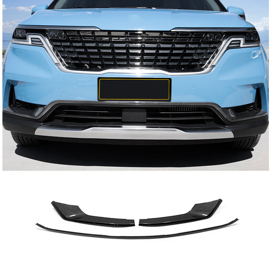for Kia Carnival 2022-23 Carbon Fiber Bumper lower Grille Fog Lamp Eyelids Trim