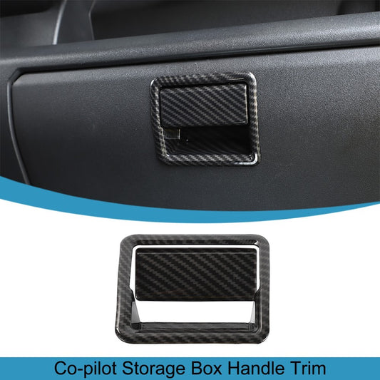 Carbon Fiber for Co -pilot Storage Box Handle Cover Trim for Suzuki for Jimny 2019-2023