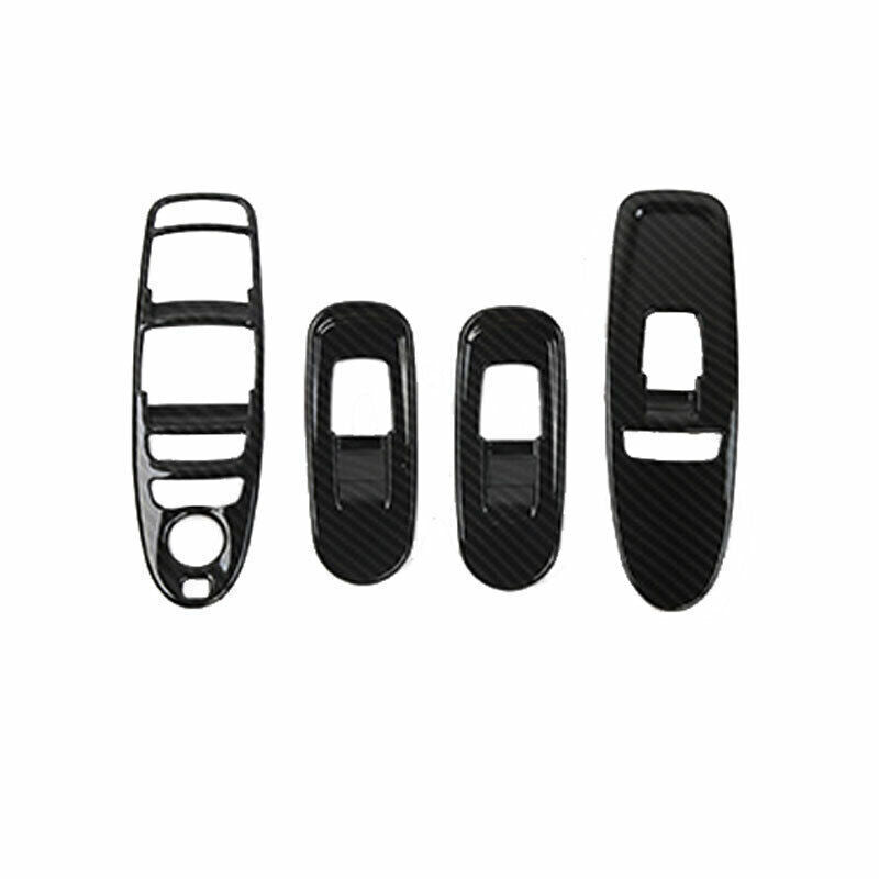 Glass Window Lifting Lock Panel Trim for Nissan Armada Y62 2017-20 Carbon Fiber