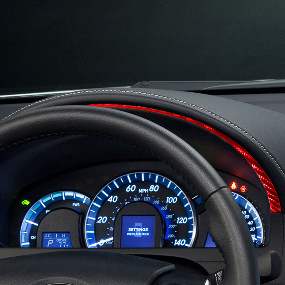 Red Carbon Fiber Interior Dashboard Kit Cover Trim Strip for Toyota for Camry 12-14