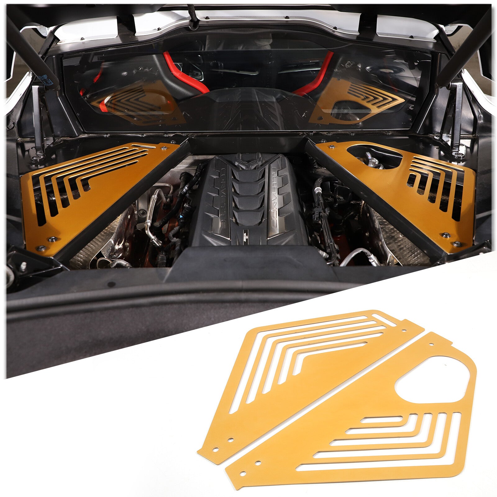 Genuine carbon fiber center console armrest cover suitable for Corvette C8 2020-2023.