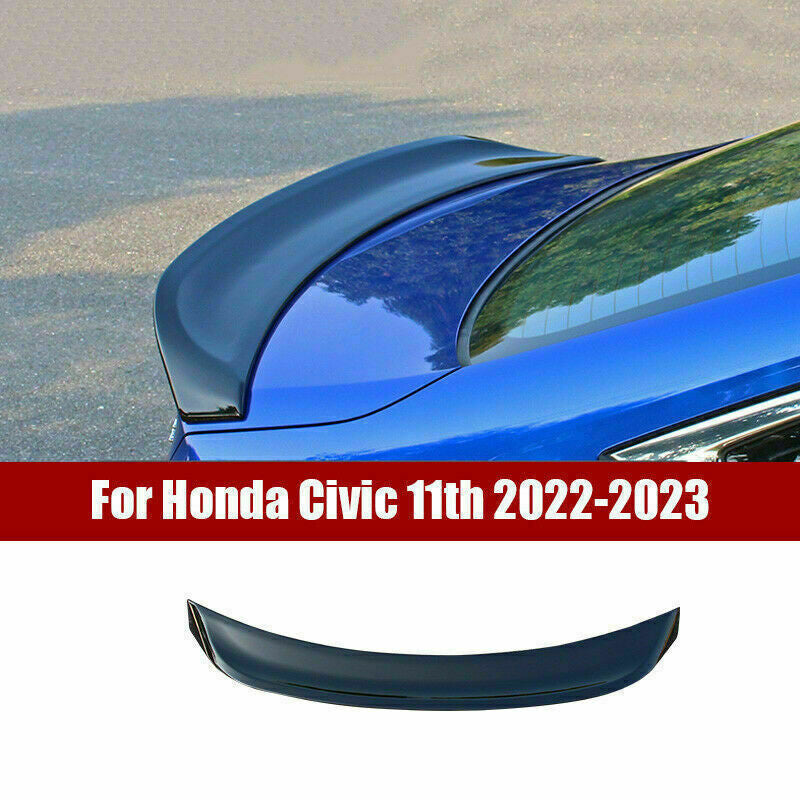 Glossy black ABS Rear Tail Trunk Spoiler Wing Lip Trim for Honda for Civic 2022-2023