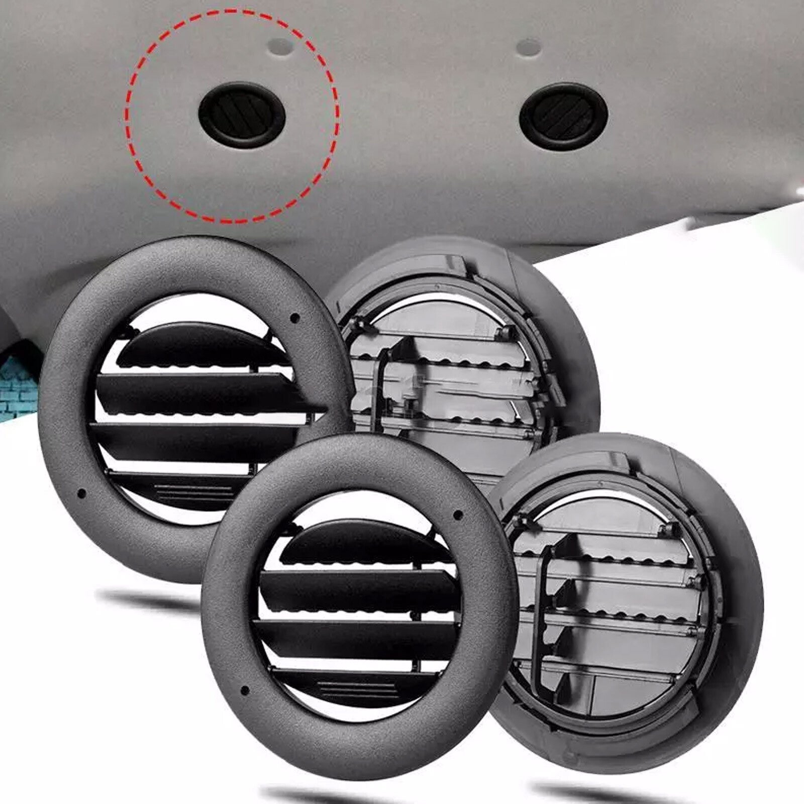 4-piece roof ceiling head air conditioning heater ventilation grille, suitable for Ford Van E150 E250 E350
