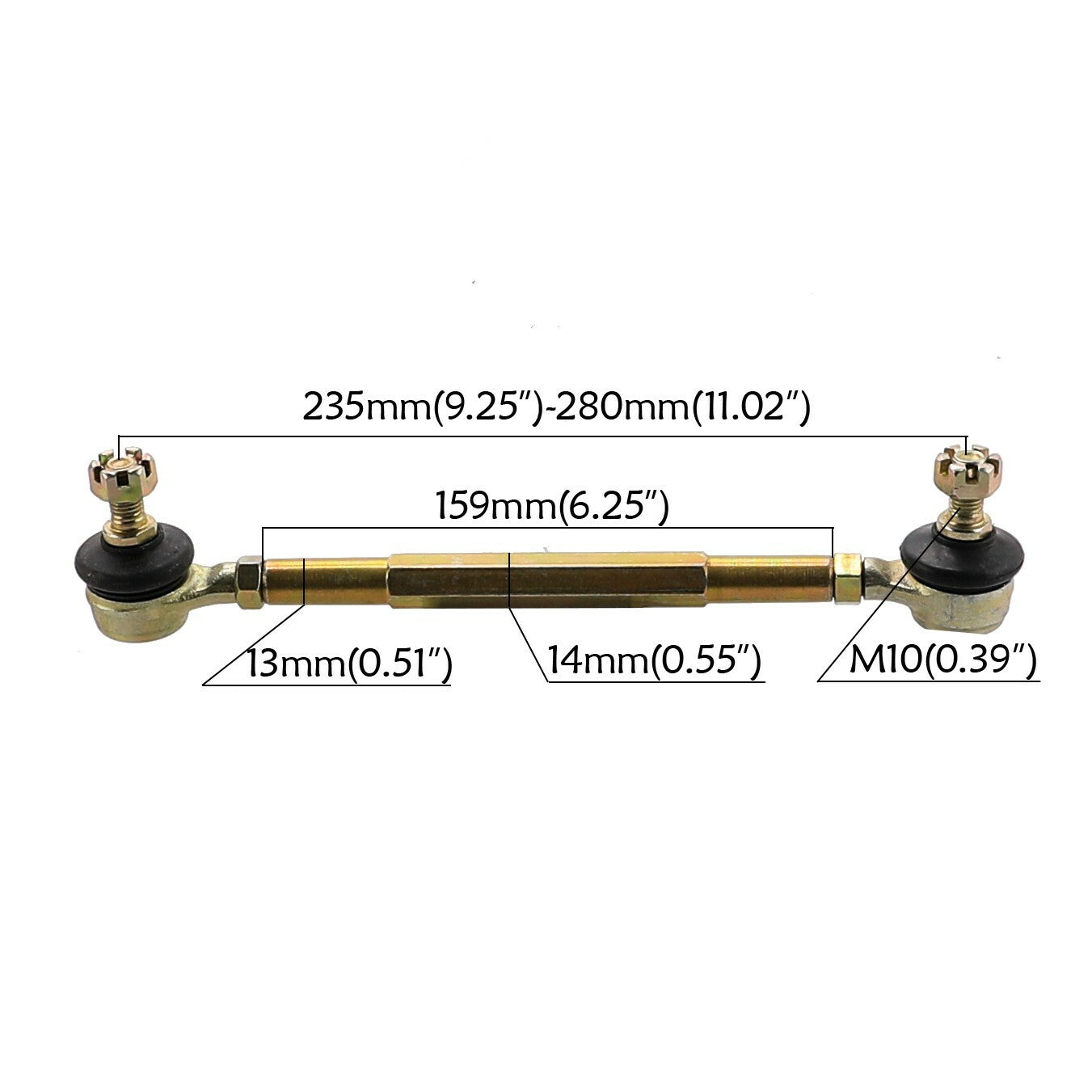 2x 10mm Ball Joiner Bolt Tie Rod Bar 125cc 150cc 200 Quad Dirt Bike ATV Go Kart