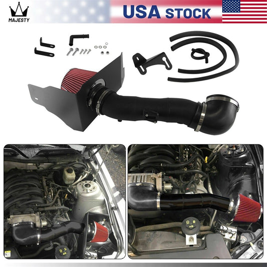 Cold Air Intake System + Filter Red For 2005-2009 for Ford for Mustang GT 4.6L V8 Engine