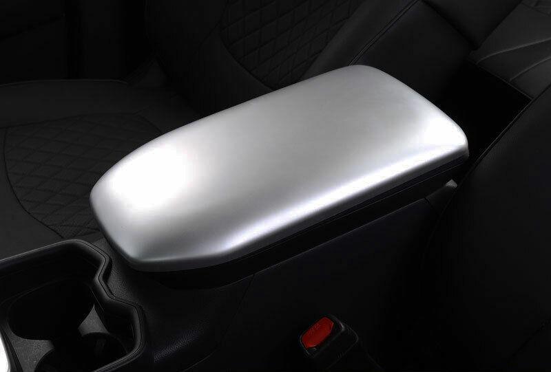 ABS Matte Silver Center Console Armrest Box Cover Trim for Toyota RAV4 2019-2023