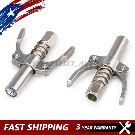 2PCS High-Pressure Quick Release Lock Oil Injection Nozzles Grease Gun Coupler