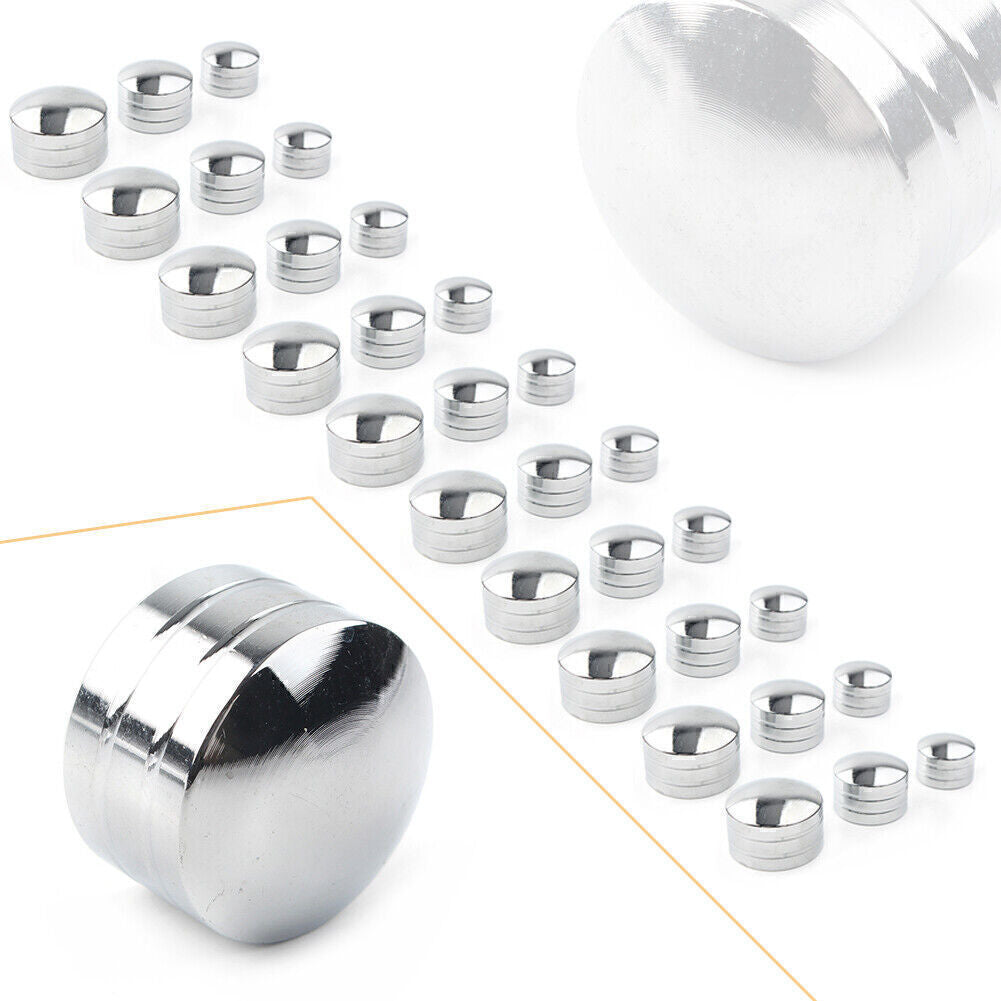 for Harley CNC Chrome Inner 9mm-13mm Schrauben Motor Bolt Topper Caps Cover