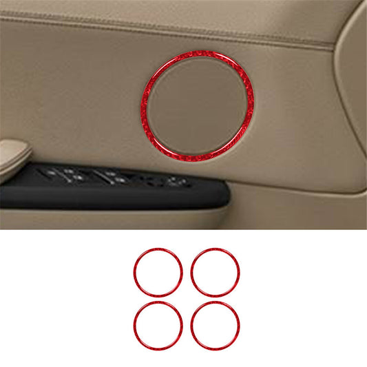 4pcs Red Carbon Fiber Door Horn Frame Cover Trim for Bmw X3 F25 X4 F26 2011-2017
