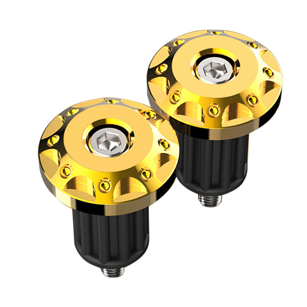 2x 7/8 Motor Dirt Bike Handlebar Grips Handle Bar End Cap Plugs Slider Gold