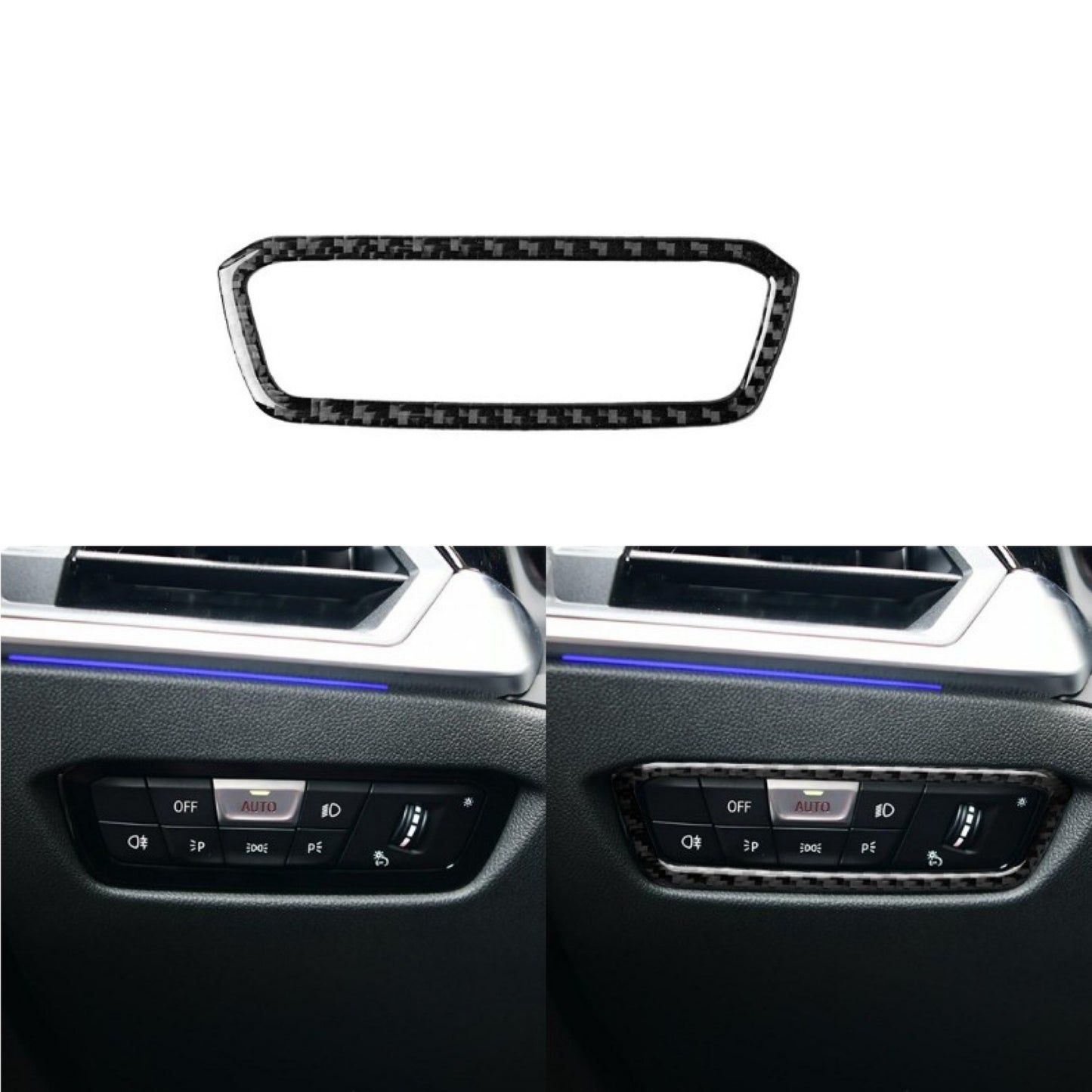 Carbon fiber interior headlight button decorative protective cover suitable for BMW 3 Series G20 19-21
