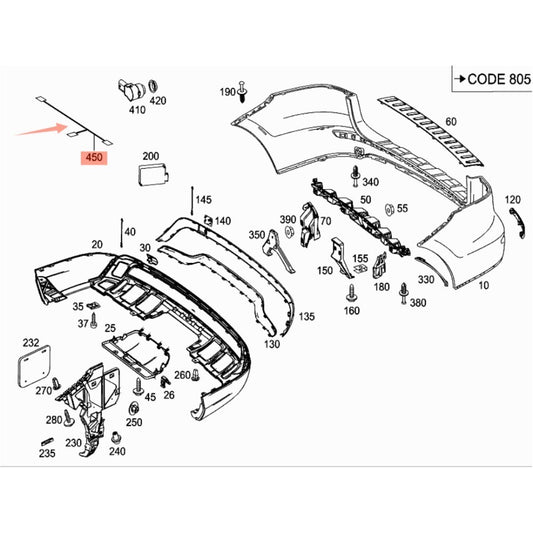 Rear Part Wiring Harness for MB M W166 13-14