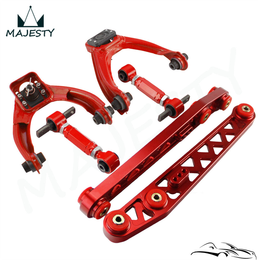 Lower Control Arm LCA+Front Upper+ Rear Camber Kit For 96-00 for Honda for Civic EK Red