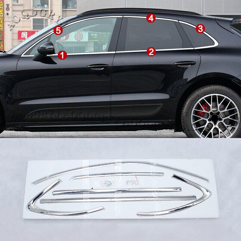 for Porsche Macan 2015-2023 Chrome Stainless Window Frame Moulding Sill Trims