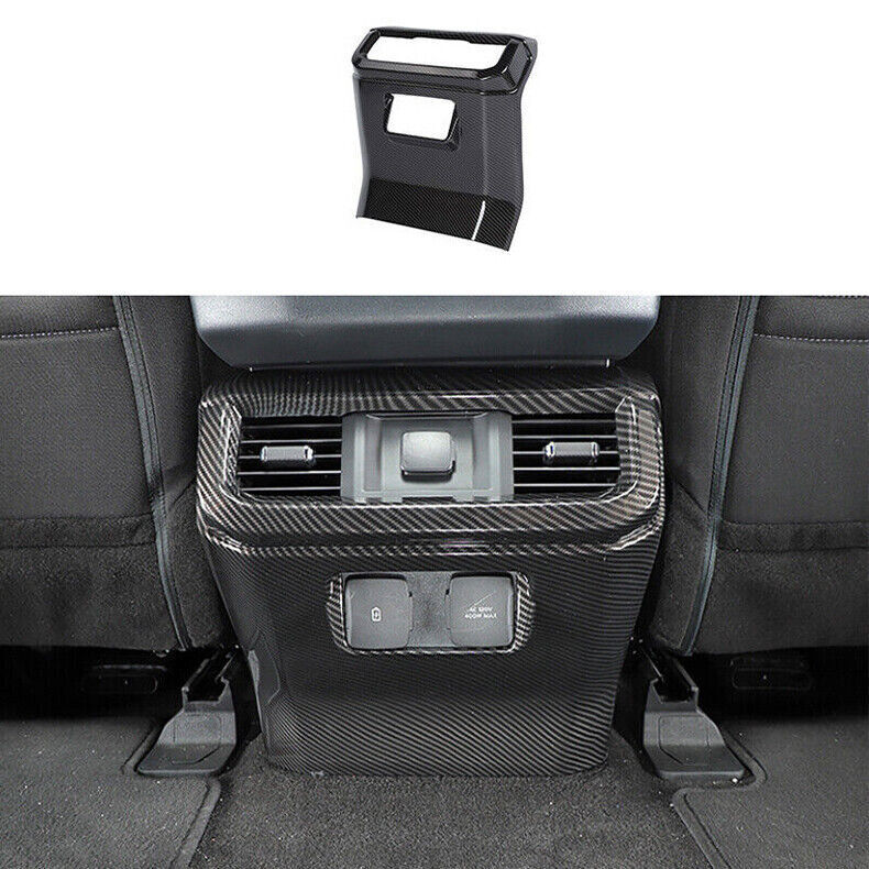 for Ford F150 2021-23 Carbon Look Rear Row Air Outlet Vent kickplate Cover Trim