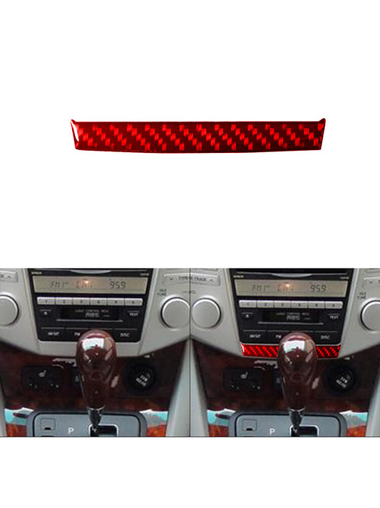 Red Carbon Fiber Below Radio Control Cover Trim for Lexus RX330 RX350 2004-2009