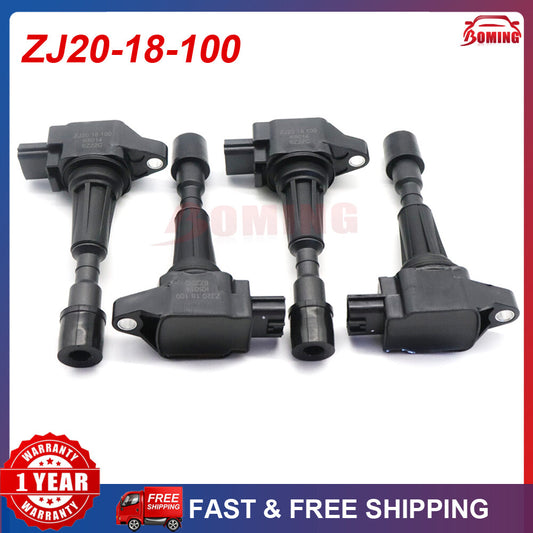 4PCS Ignition Coil ZJ20-18-100 for Mazda 2 1.5L-L4 for Mazda 3 1.4L 1.6L 2011-2015