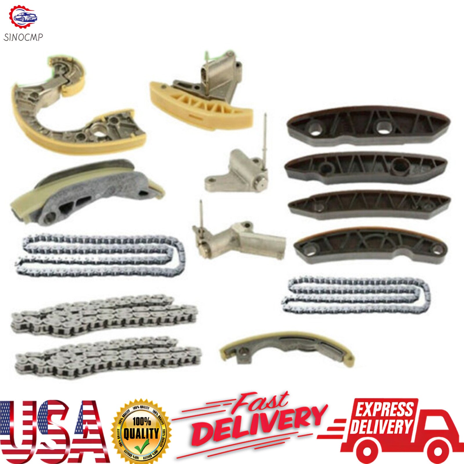 Engine Timing Chain Kit Tensioner Guide Replacement for Audi A6 Quattro 4.2L US