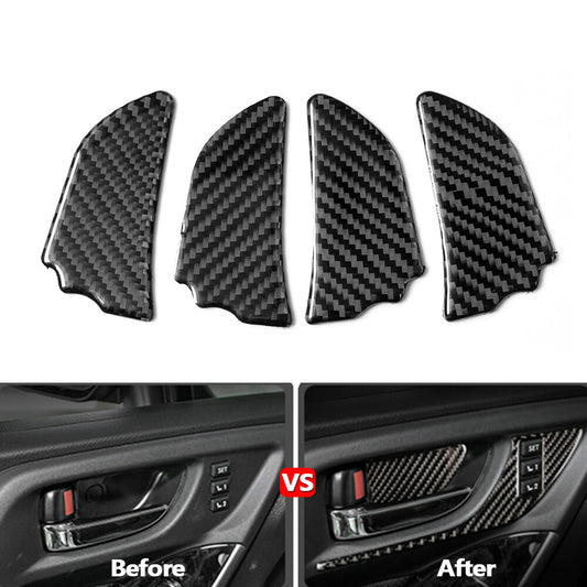 4Pcs for Subaru Forester 2013-2018 Carbon Fiber Interior Door Handle Bowl Cover
