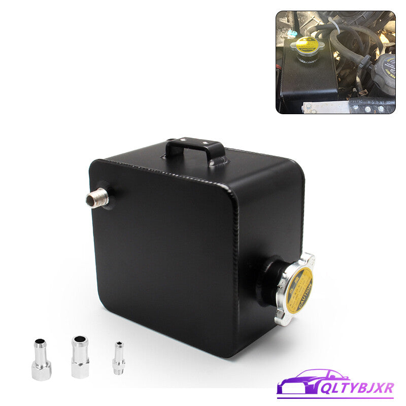 2.5L Aluminum Radiator Coolant Overflow Reservoir Recovery Water Tank Bottle Blk