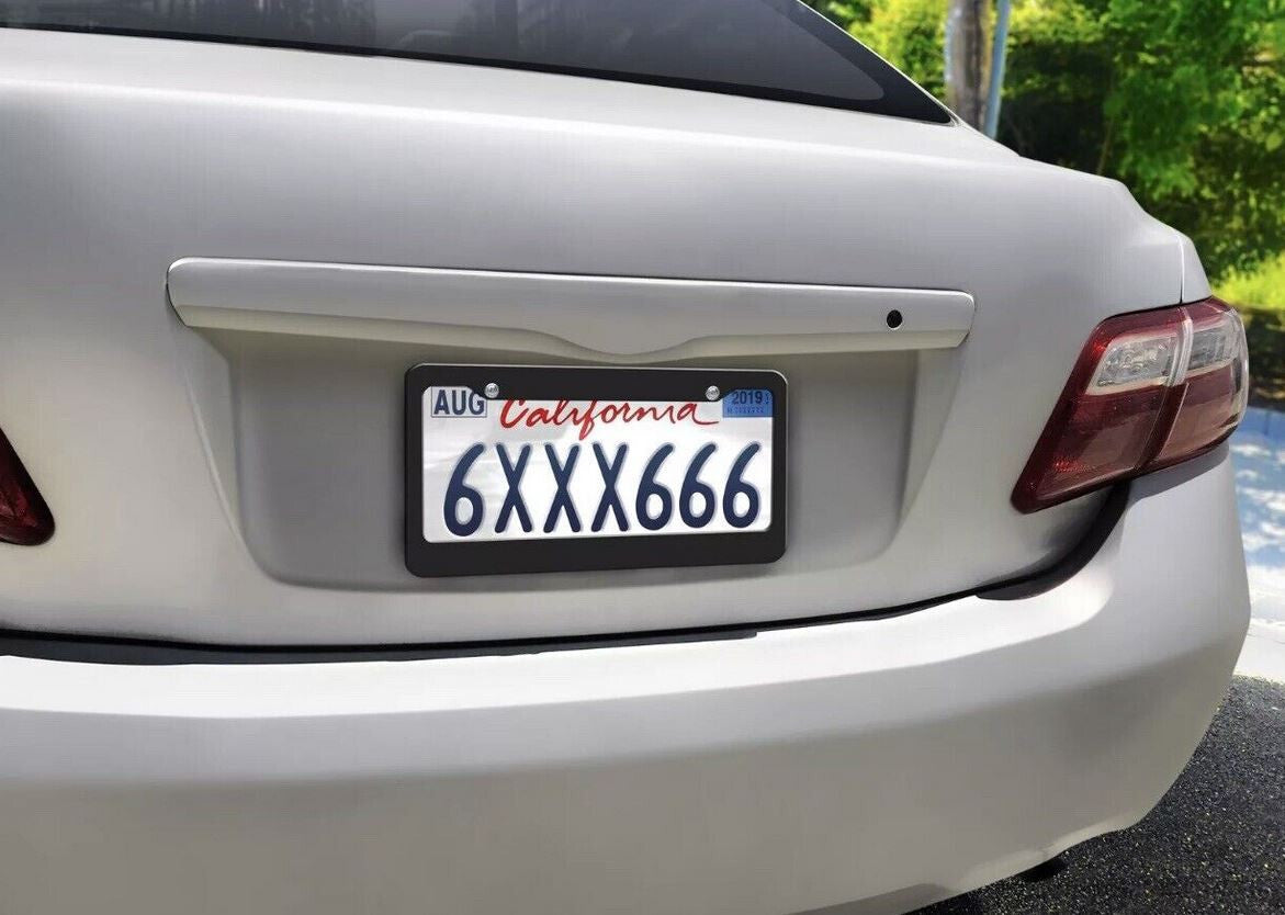 Car license plate frame cover cap, trunk black plastic, suitable for Audi