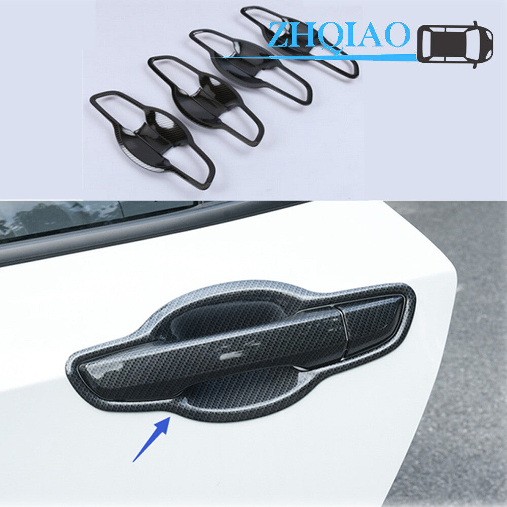 Carbon Fiber Outer Door Handle Bowl Cover Trim Fit for Honda for Civic 2016