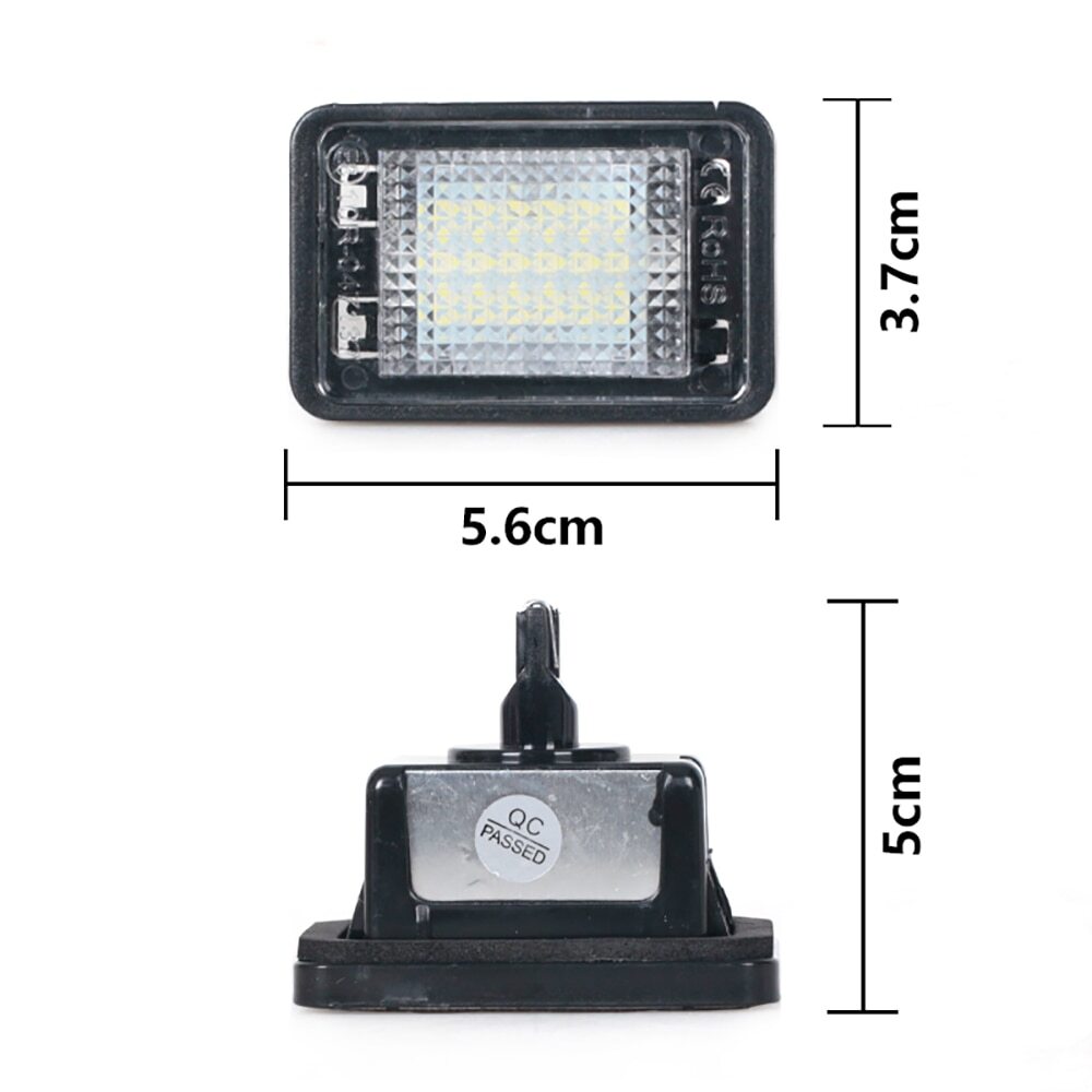 Pair LED License Plate Lights Number Plate Lamp for Mercedes-Benz GLK X204 07-13