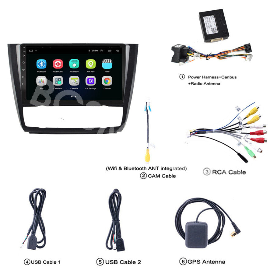Touch Screen Car MP5 Player GPS WiFi Fit for BMW 1 Series E87 Auto A/C 2004-2011