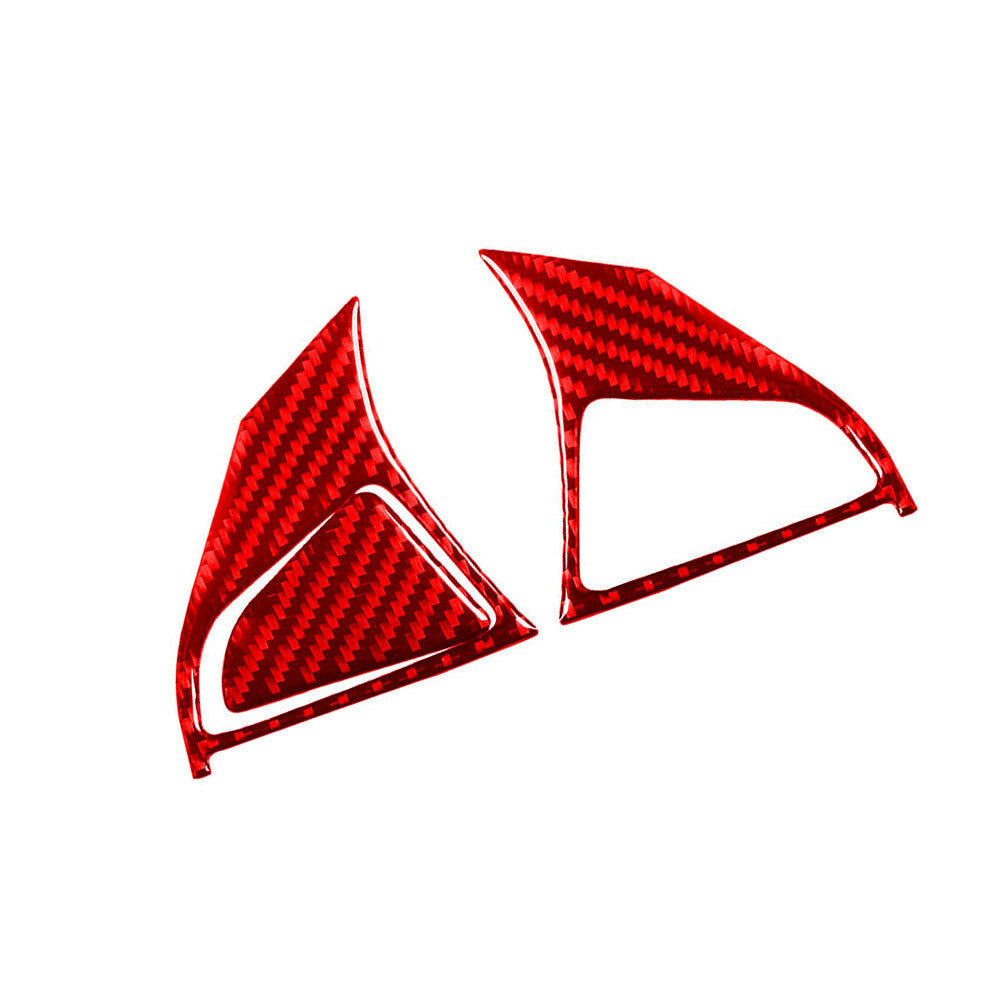 Red Carbon Fiber Steering Wheel Button Cover Type B for Chevrolet Sonic 2012-16