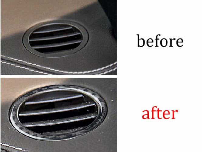 for Benz GLE GLS 2016-2019 Real Carbon Fiber Instrument L&R Air Outlet Vent Trim