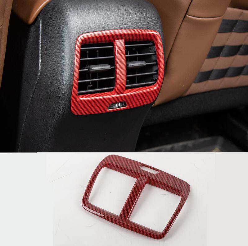 for Ford Bronco Sport 21+ Red carbon Rear A/C Outlet Vent Panel Trim Accessories