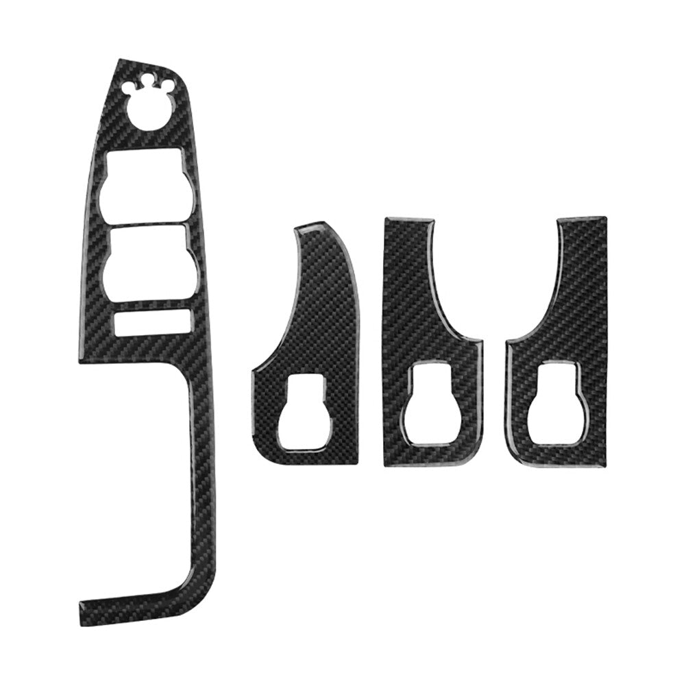 4Pcs Car Windows Control Panel Trim Sticker Carbon Fiber for Audi for A4 S4 2005-08