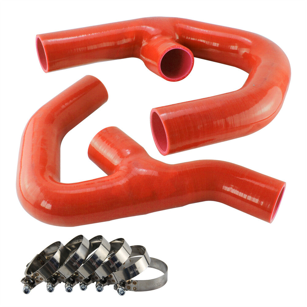 Silicone Turbo Intercooler Pipe Hose for VW for Golf MK5 MK6 GTI A3 2.0T Red+ Clamps