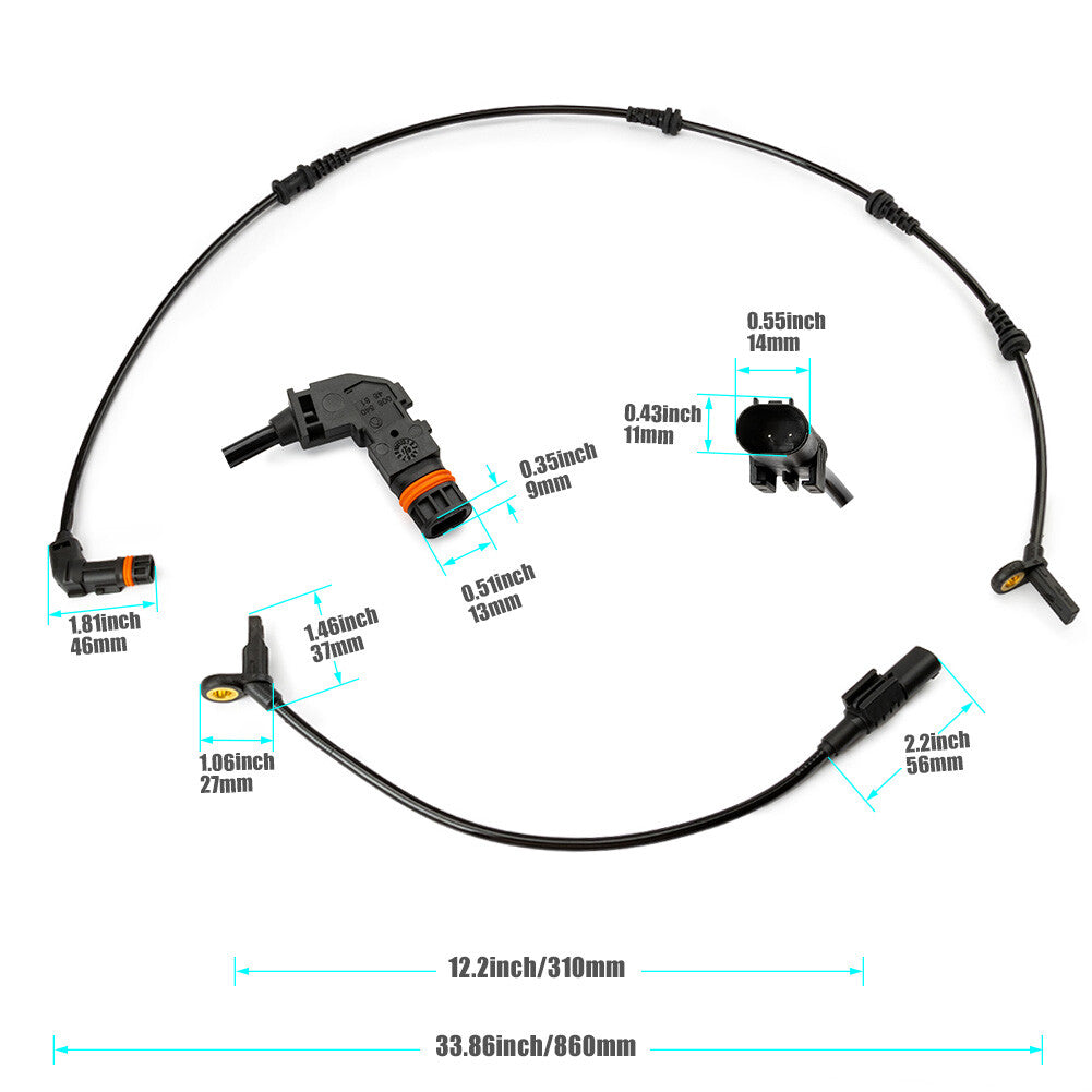 4 x For 06 2007-2011 for Mercedes-Benz ML350 R350 Front Rear ABS Wheel Speed Sensor