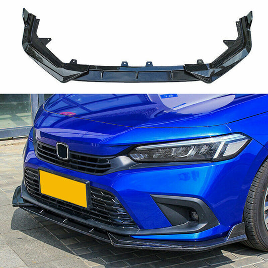 3p for Honda for Civic 2022 2023 Carbon Fiber Front Bumper Body Splitter Spoiler Lip