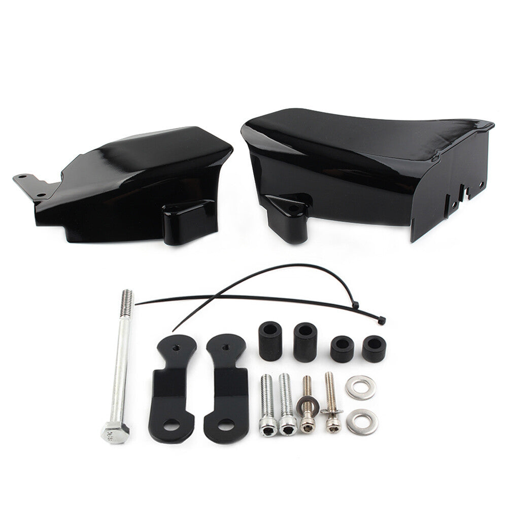 Mid Frame Air Deflector Trim Heat Shield Cover Kit Black for Harley Dyna 06-17