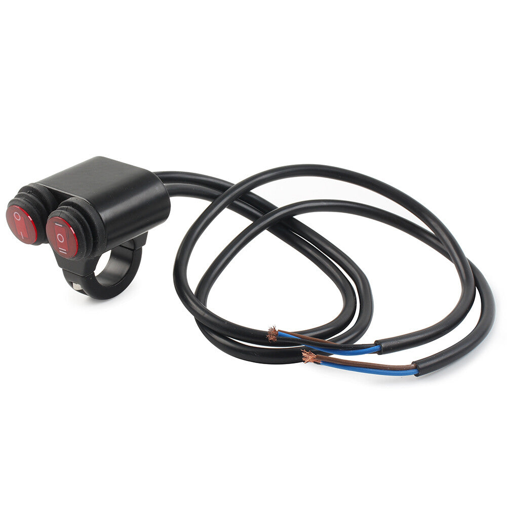 22mm Motorcycle Handlebar Headlight Fog Spot Light Dual On Off Switch 12V