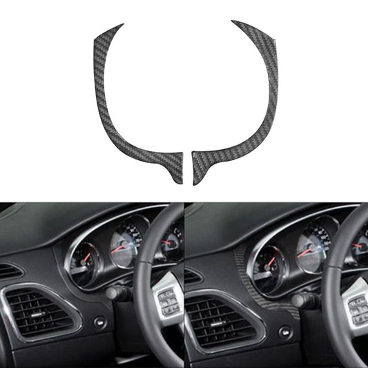 2X Carbon Fiber Speedometer Outer Frame Cover Trim for Chrysler 200 2011-2014