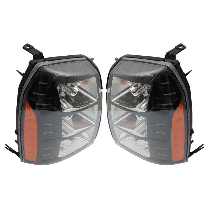 Pair Headlight for Cadillac for Escalade 2007-14 Front Bumper Headlamp Without Bulbs