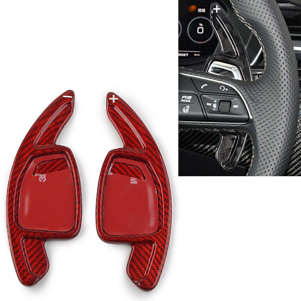 Carbon Fiber Steering Wheel Shift Paddle Red for Audi RS4 RS5 RS7 2020-2022 RS6