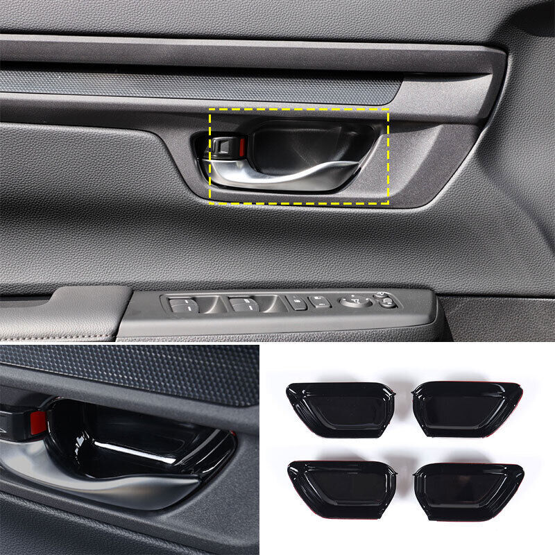 for Honda CR-V 2023-2024 Bright Black Car Inner Door Handle Bowl cover sticker