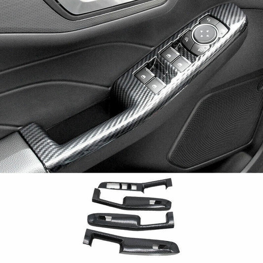4P Carbon Fiber Look Window Lift Panel Switch Cover Trim for Ford Escape 2020-22