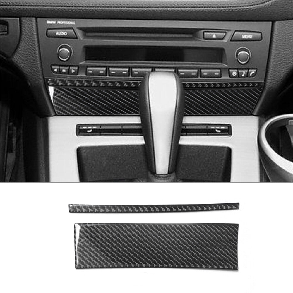 2x for BMW Z4 E89 2009-2016 Carbon Fiber Interior Below Radio Console Cover Trim
