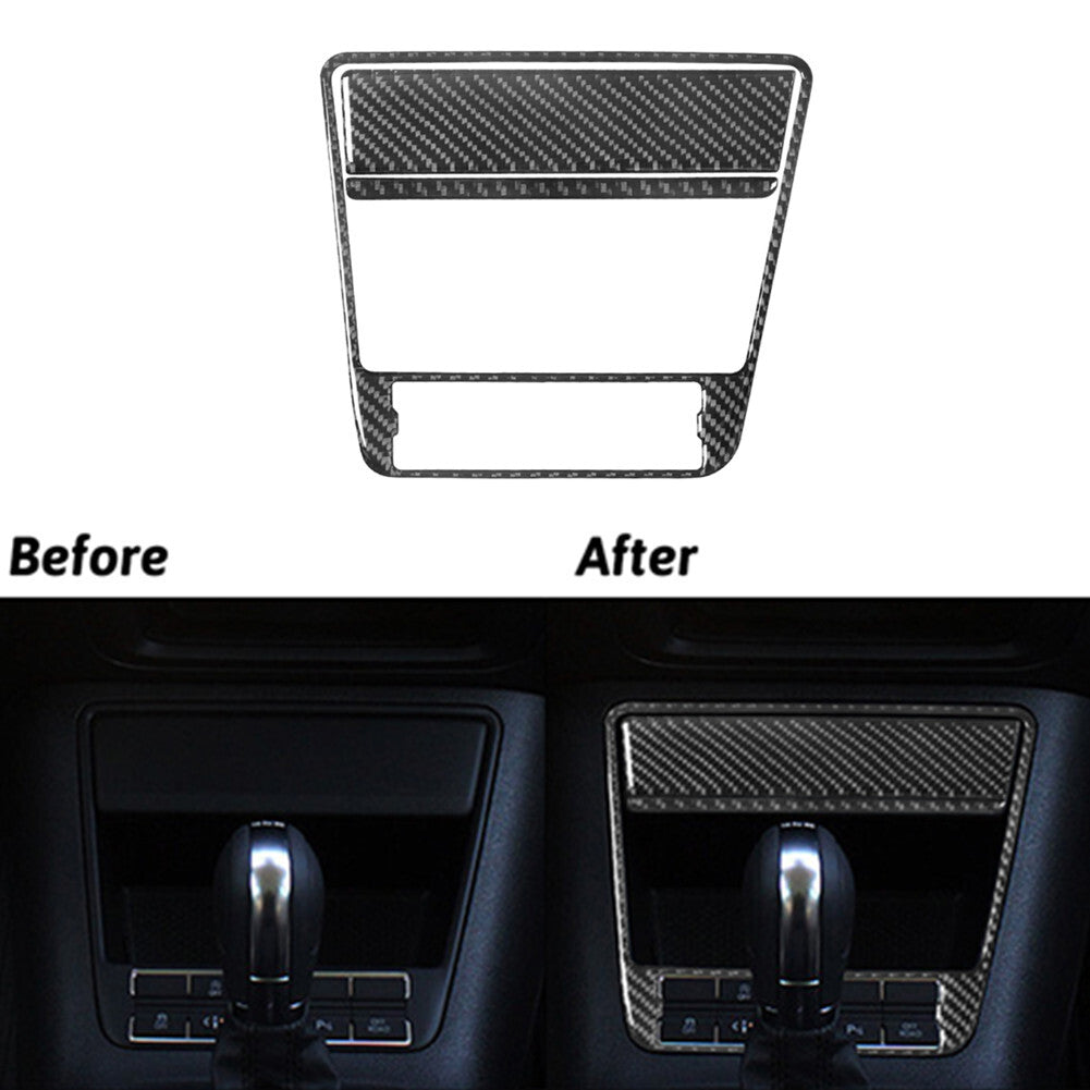3Pcs Carbon Fiber Center Storage Cover Trim for Volkswagen for Tiguan 2013-2017